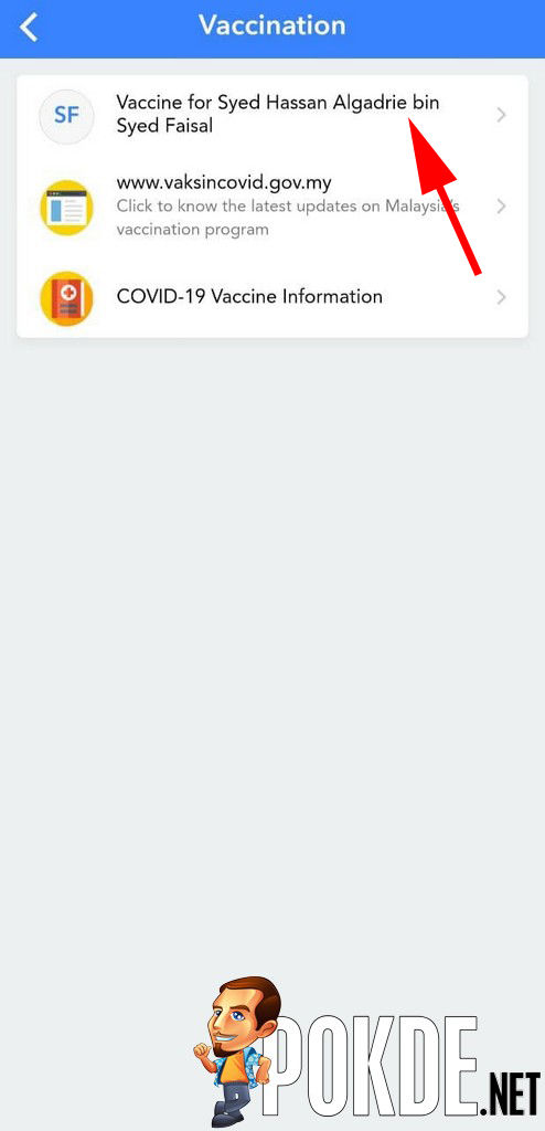 Re-register Vaccination MySejahtera App 2