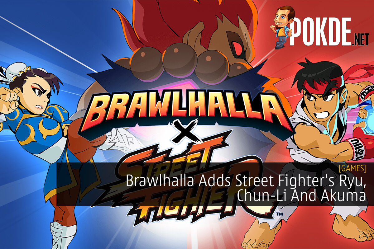 Brawlhalla Street Fighter Ryu, Chun-Li, and Akuma cover