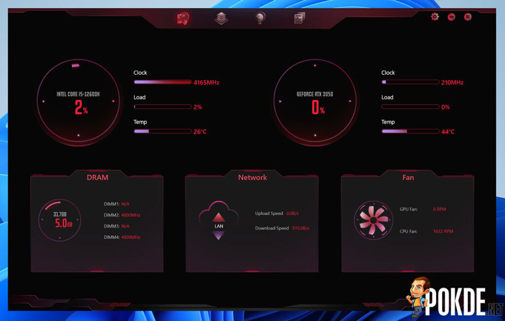 COLORFUL iGame GeForce RTX 3050 Ultra W DUO OC Review iGame Center PC monitoring