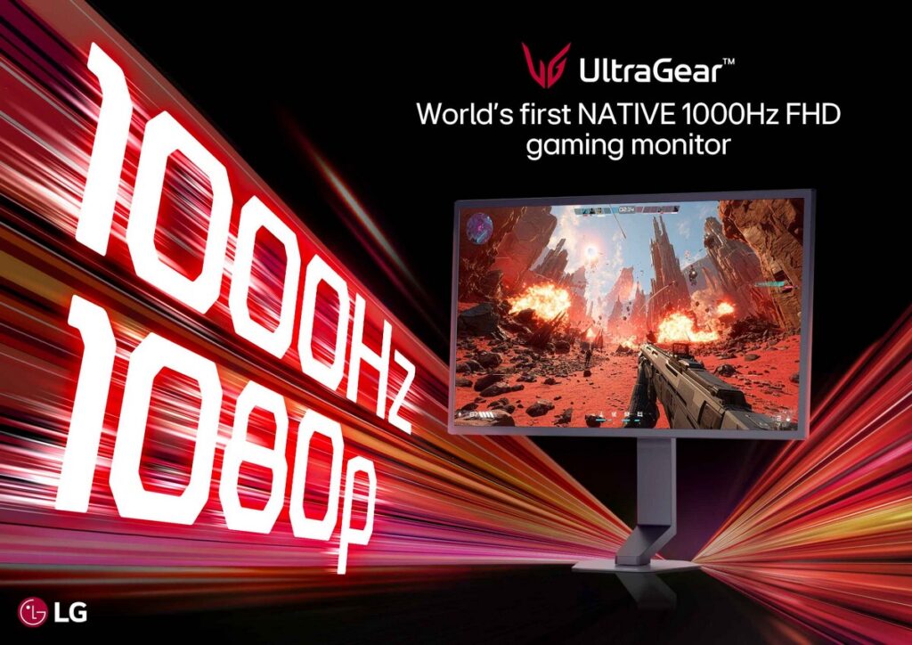 LG UltraGear 25G590B Is The World's First 1080p Gaming Monitor To Hit 1000Hz Refresh Rate