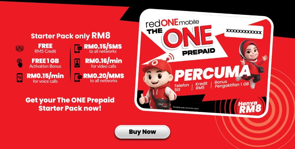redONE Mobile Launches The ONE Prepaid With RM8 Starter Pack
