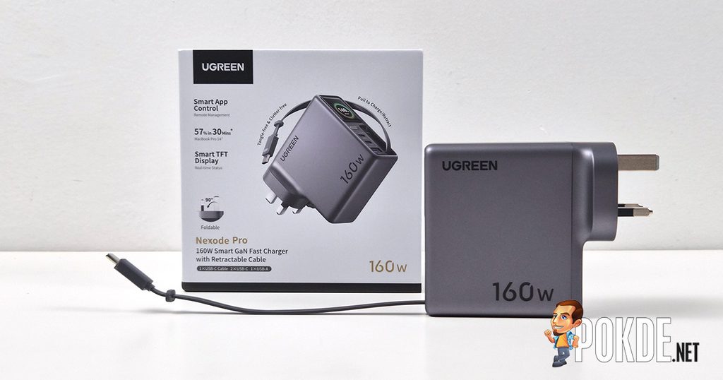 UGREEN Nexode Pro 160W Charger with Retractable Cable 