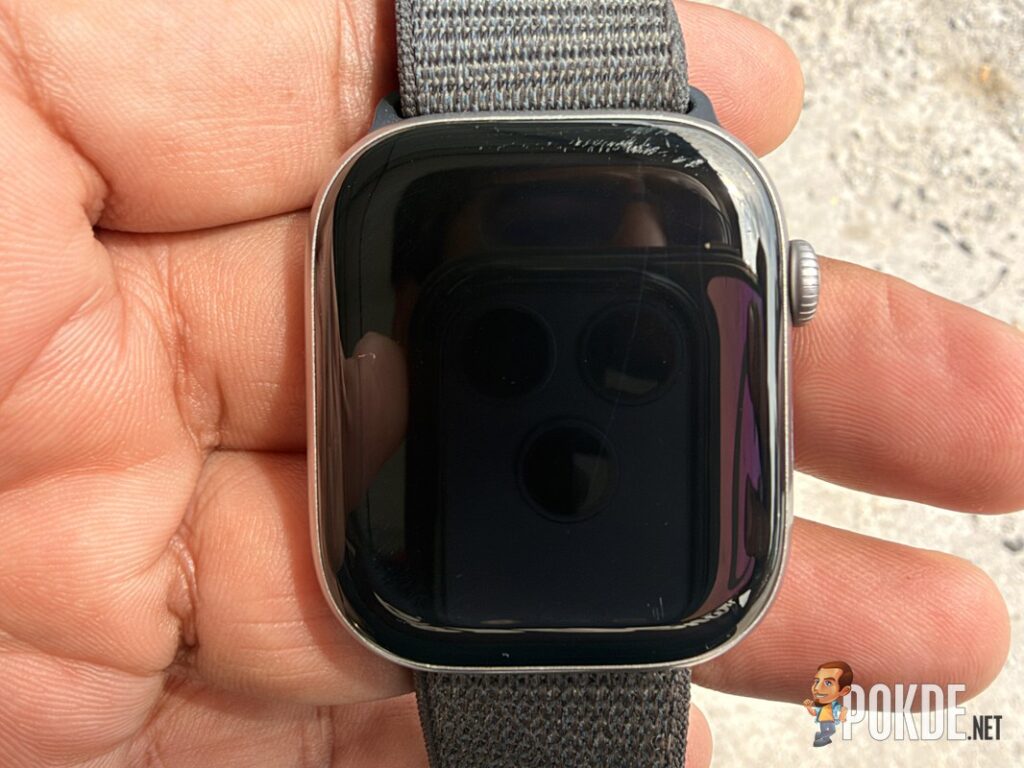 Apple Watch Series 12 Review - Health First, Finally Fun - 40 Apple Watch Series 11 scratched glass on the front