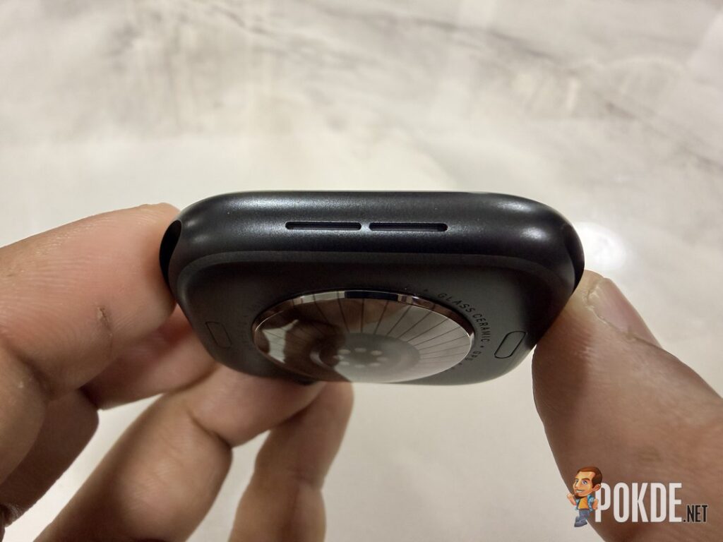 Apple Watch Series 12 Review - Health First, Finally Fun - 30 Apple Watch Series 12 bottom edge with speaker slots
