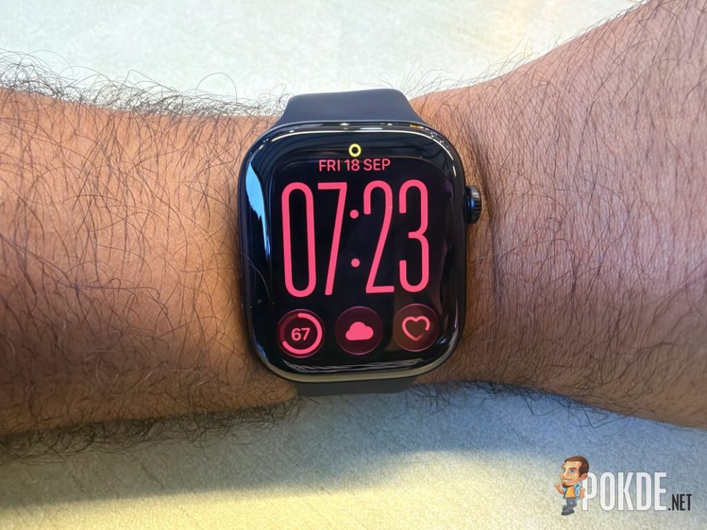Apple Watch Series 12 Review - Health First, Finally Fun - 32 Apple Watch Series 12 on the wrist showing a watch face