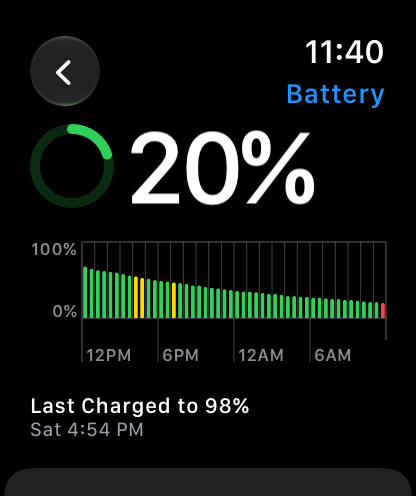 Apple Watch Series 12 Review - Health First, Finally Fun - 59 Apple Watch Series 12 battery at 20 percent at the end of battery run 4