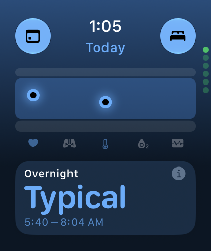 Apple Watch Series 12 Review - Health First, Finally Fun - 45 Apple Watch Series 12 Vitals showing Typical overnight readings