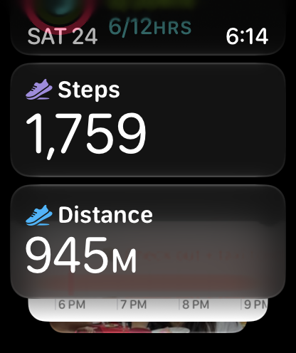 Apple Watch Series 12 Review - Health First, Finally Fun - 49 Apple Watch Series 12 Smart Stack steps and distance widgets